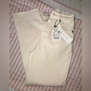 Zara Cream High-Waist Jeans with Tags size 2💓